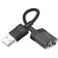 Hoco LS37 Spirit Audio Adapter Output Cable - 3.5mm / Black