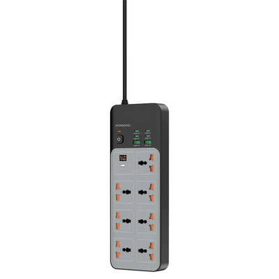 3000W Power Strip Porodo 7AC Universal 6 USB (4C+2A) Fast Charging - Gray - Saif Al Najmi KwExtension Power SocketPorodoSaif Al Najmi Kw3000W Power Strip Porodo 7AC Universal 6 USB (4C+2A) Fast Charging - Gray