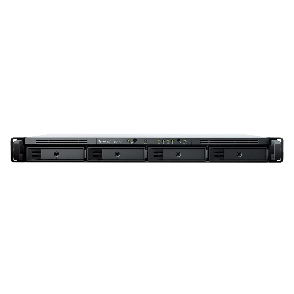 Synology RackStation RS422+ - SATA / 4-Bays / USB / LAN / Rack (1U) (مع مجموعة قضبان التثبيت)