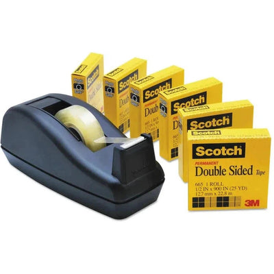 3M Scotch 665 Permanent Double - Sided Tape 1/2 Inch 25 Yards