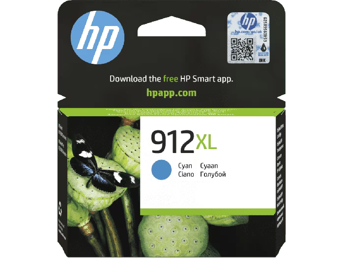 HP 912XL High Yield Cyan Ink Cartridge - 825 Pages / 9.9 ml / Cyan Color / Ink Cartridge