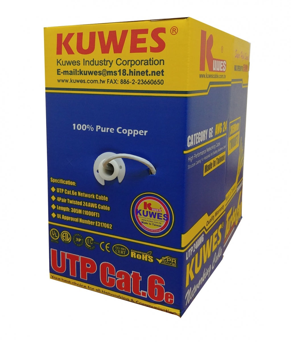 KUWES CAT.6 24AWG Cable Roll 305 Meter - Grey - Image 1