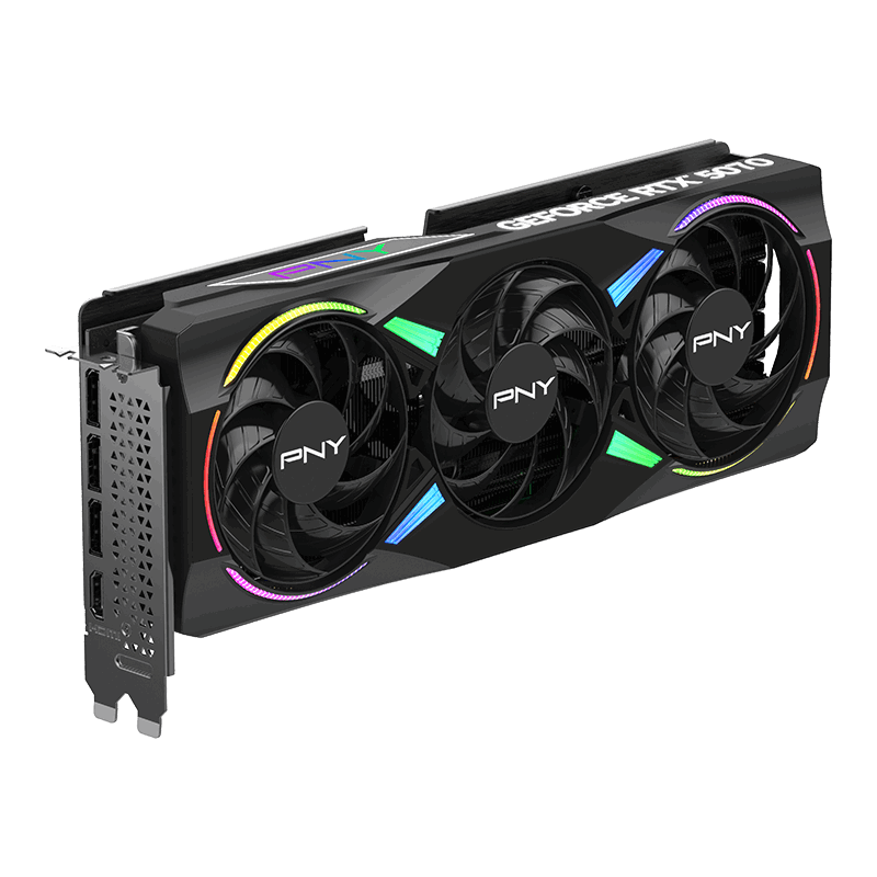 PNY NVIDIA GeForce RTX 5070 ARGB EPIC-X RGB OC Triple Fan Graphics Card - 12GB / GDDR7 / 192-Bit / PCIe 5.0 / DisplayPort 2.1 / HDMI 2.1 / One Year Warranty