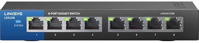 Linksys LGS108 Gigabit Switch - 8-Ports / Unmanaged / Desktop - Switch