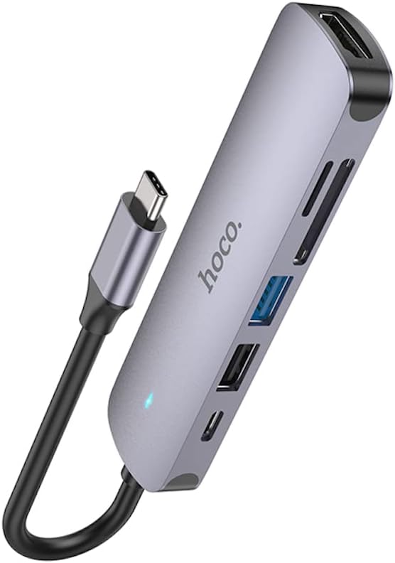 Hoco HB28 Adapter - Type-C / HDTV / USB3.0 / USB2.0 / SD / TF