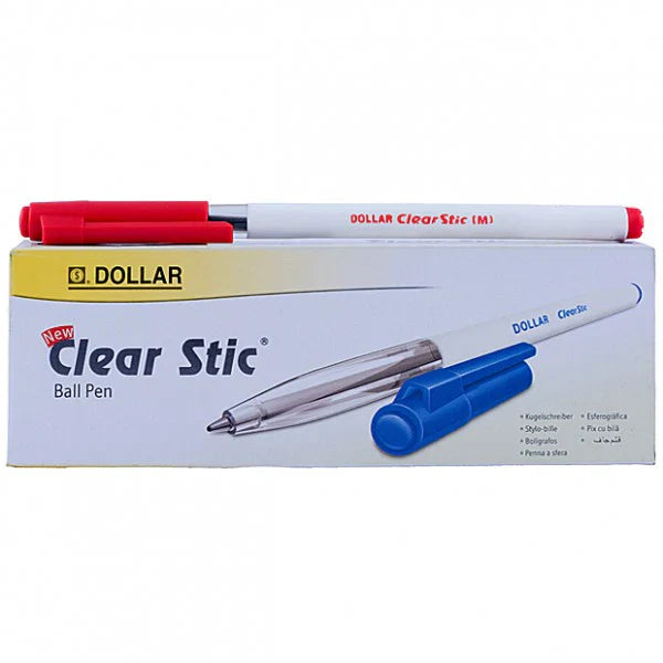 Dollar Clear Stick Ball Pen 10pcs/pkt