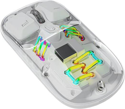 Porodo Transparent Mouse - Wireless / 1600 Dpi / 400mAh / USB-C / White