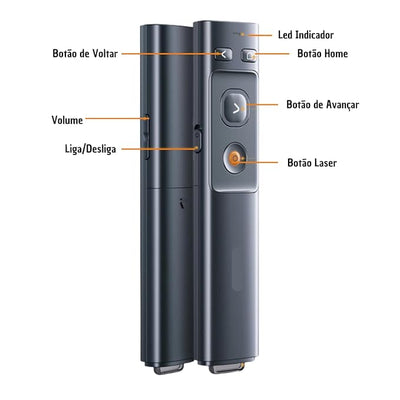 Baseus Orange Dot Wireless Presenter - RF2.4G Hz / 100m / Grey