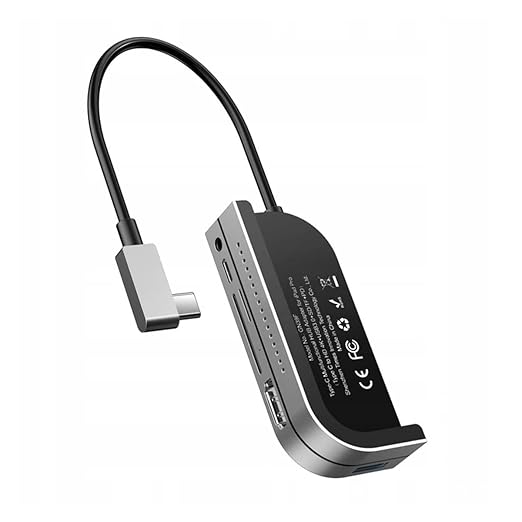 Baseus Bend Angle No.7 Multifunctional Type-C HUB - HDMI / USB Type-C / USB / Dark Gray