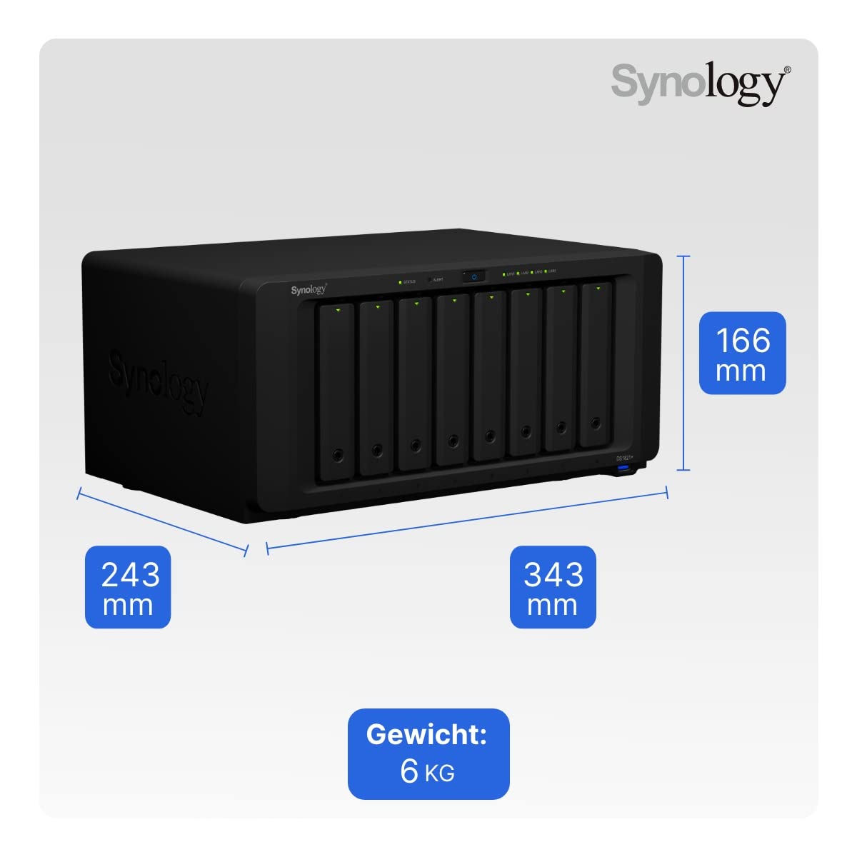 Synology DiskStation DS1821+ - SATA / 8 فتحات / USB / LAN / eSATA / سطح المكتب