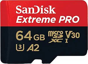 SanDisk Extreme PRO microSDXC UHS-I CARD with Adapter - 64GB / Up to 200 MB/s