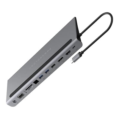 Powerology 11 In 1 Multi-Display USB-C Hub And Laptop Stand