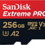 SanDisk Extreme PRO microSDXC UHS-I CARD with Adapter - 256GB / Up to 200 MB/s
