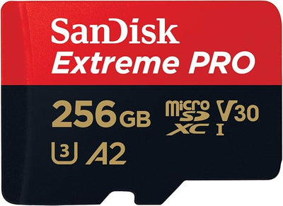 SanDisk Extreme PRO microSDXC UHS-I CARD with Adapter - 256GB / Up to 200 MB/s