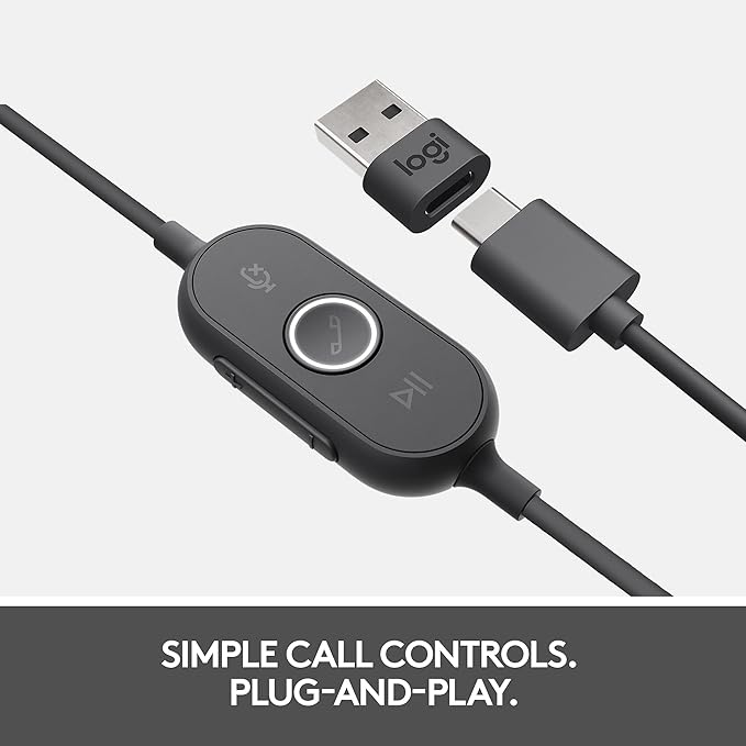 Logitech Zone Wired MSFT Teams Headset - Wired / Stereo / USB-C / Black
