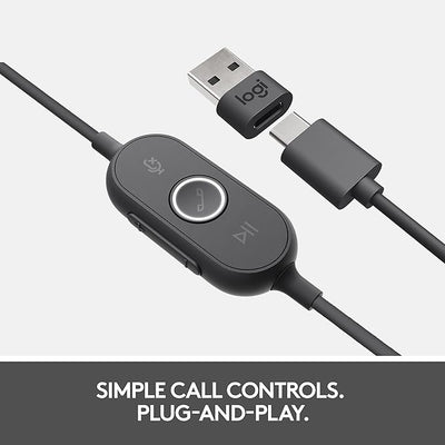 Logitech Zone Wired MSFT Teams Headset - Wired / Stereo / USB-C / Black