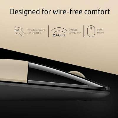 HP Z3700 Wireless Mouse - Up to 1200 dpi / Black/Gold Color