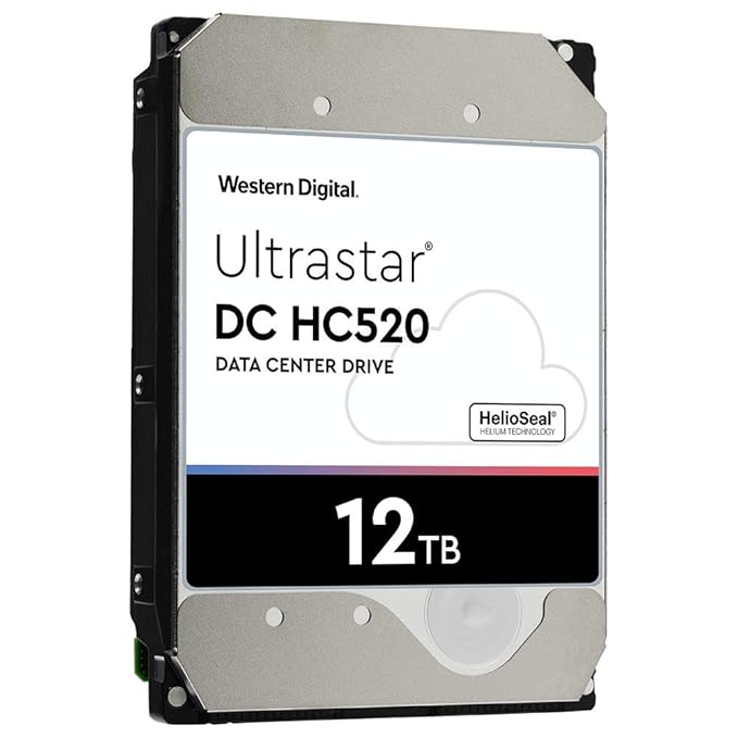 WD Ultrastar DC HC520 Hard Drive - 12TB / 3.5-inch / SATA-III / 7200 RPM / 256MB