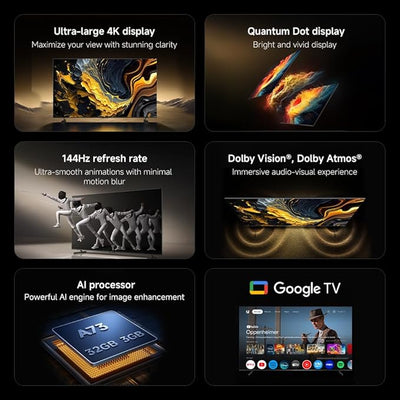 Xiaomi TV Max 85 - 85" 4K QLED / 144Hz / HDMI 2.1 / USB 2.0 / 3.0 / Bluetooth / Wi-Fi / LAN - Dark Gray