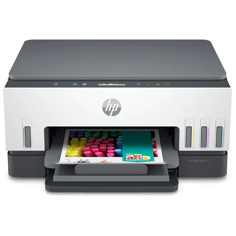 HP Smart Tank 670 AIO - 12ppm / 4800dpi / A4 / USB / Wi-Fi / Color Inkjet - Printer