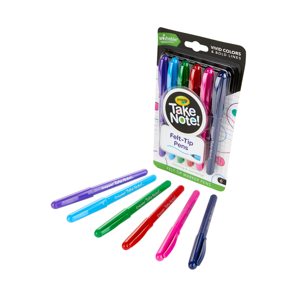 6CT.TAKE NOTE ULTRA-FINE WASHABLE FELT-TIP MARKER PEN
