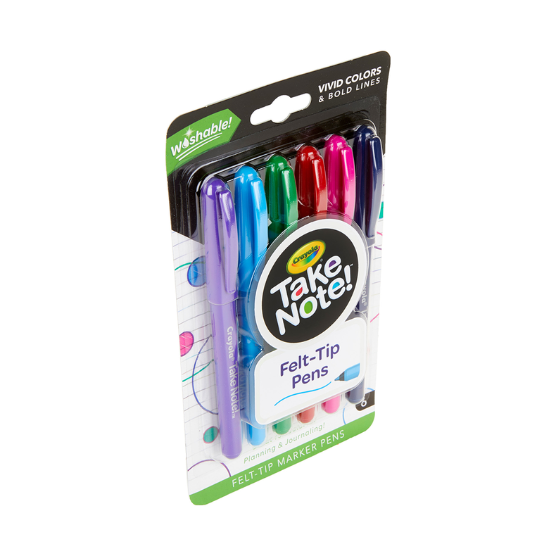 6CT.TAKE NOTE ULTRA-FINE WASHABLE FELT-TIP MARKER PEN
