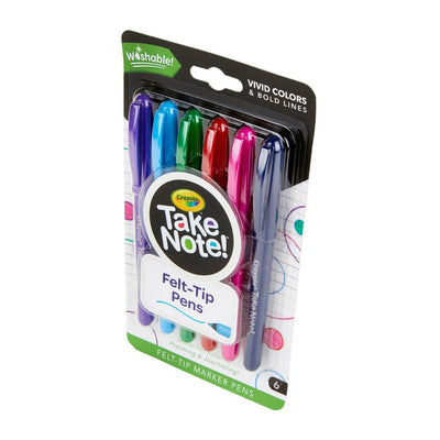6CT.TAKE NOTE ULTRA-FINE WASHABLE FELT-TIP MARKER PEN