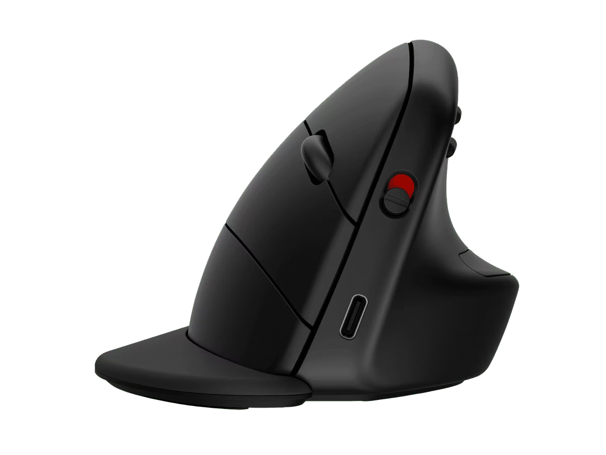 HP 920 Ergonomic Vertical Wireless Mouse - Up to 4000 dpi / 6 Buttons (5 Programmable) / Black Color