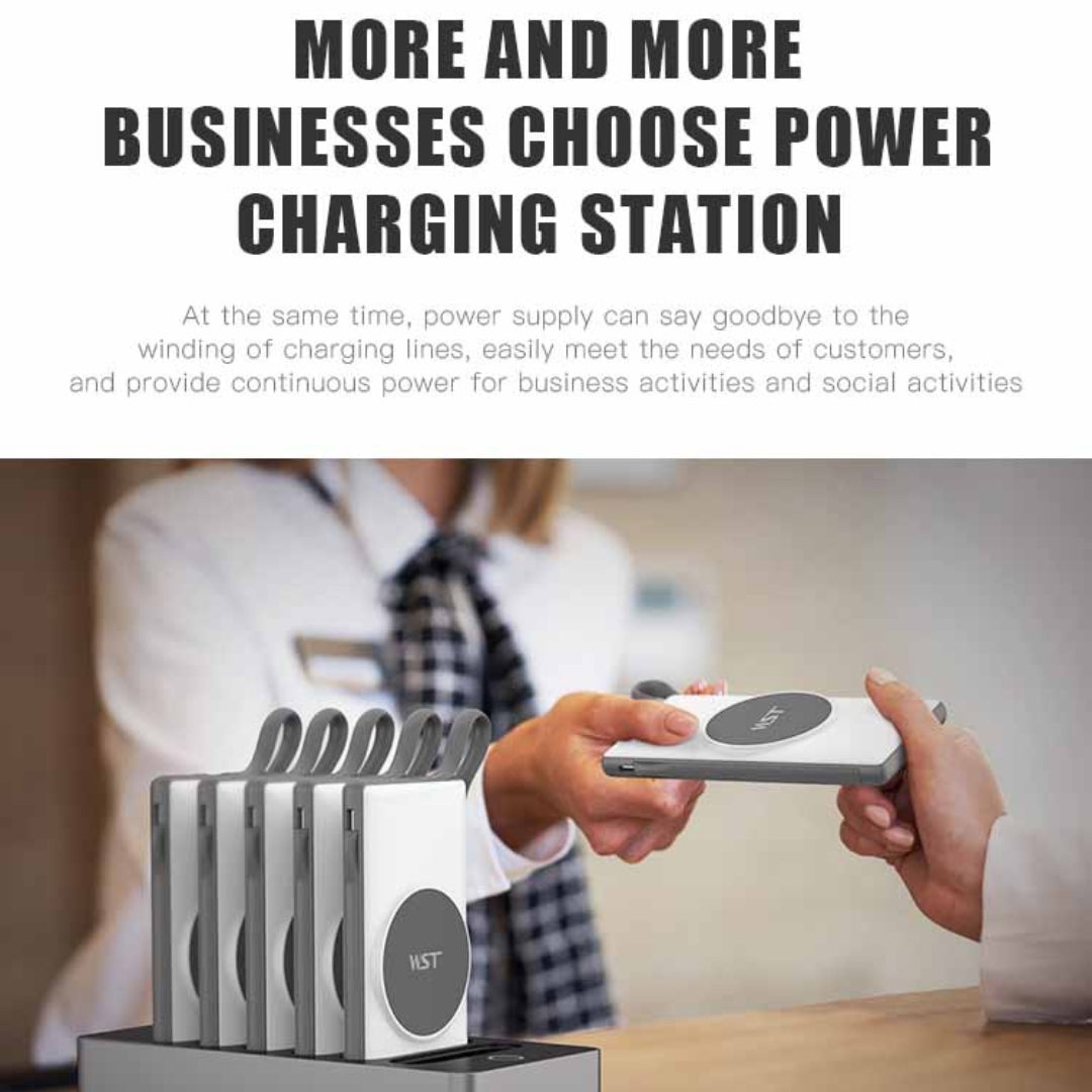 WST Magnetic Wireless Power Bank Docking Station 6 In 1 - Black