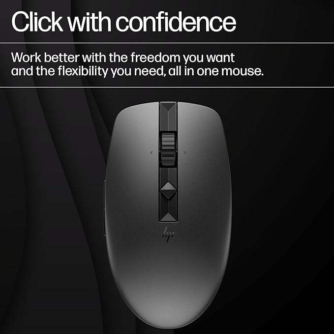 HP 710 Rechargeable Silent Wireless Mouse - Up to 3000 dpi / 7 Buttons (6 Programmable) / Graphite Color