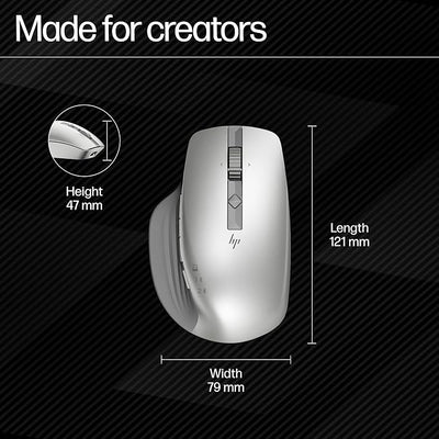 HP 930 Creator Wireless Mouse - Up to 4000 dpi / 8 Buttons (7 Programmable) / Silver Color