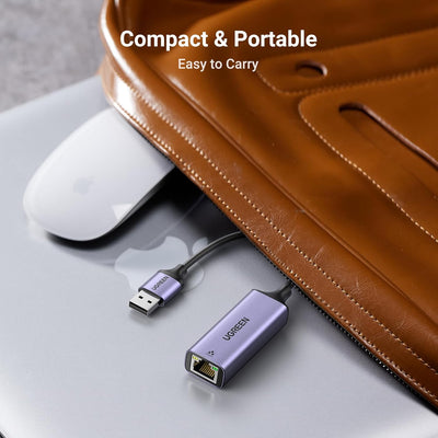 UGREEN USB to RJ45 Ethernet Adapter Aluminum Case - Space Gray