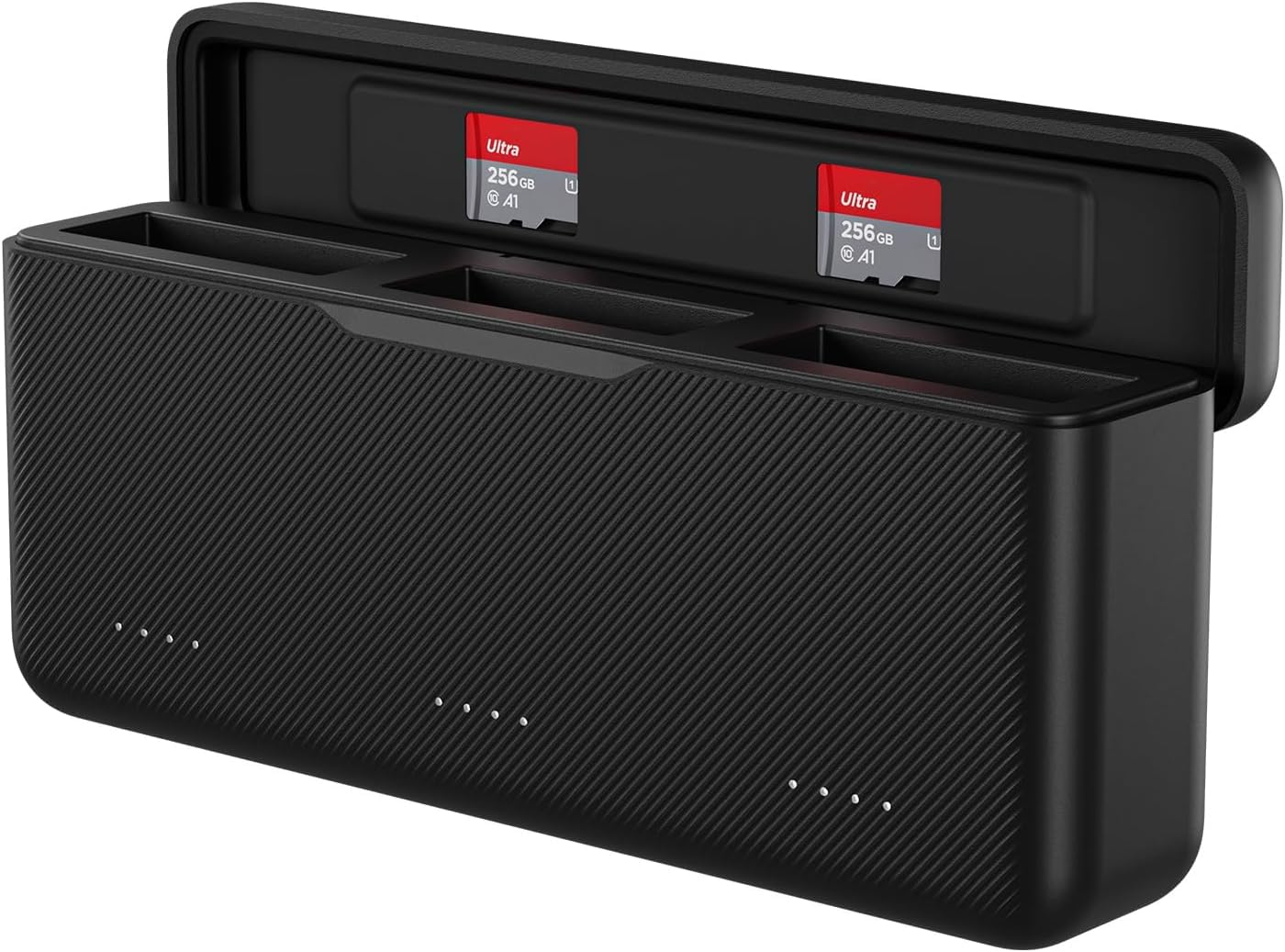 شاحن بطاريات تيليسين ثلاثي الفتحات لكاميرا DJI Osmo Action 5 Pro - أسود