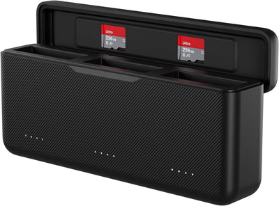 شاحن بطاريات تيليسين ثلاثي الفتحات لكاميرا DJI Osmo Action 5 Pro - أسود