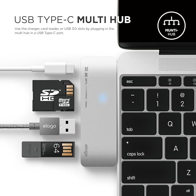 Elago Aluminum Charging Multi Hub USB-C - Space Gray