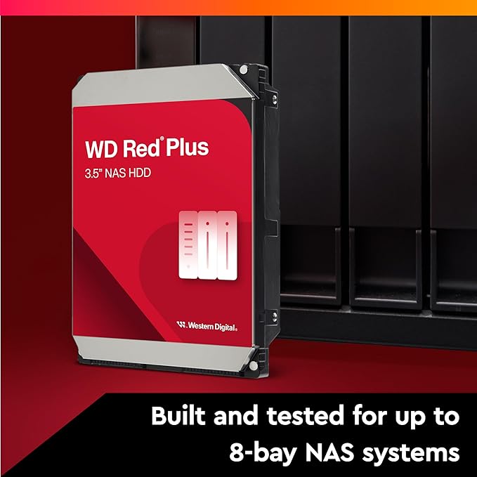 WD Red Plus NAS Hard Drive - 2TB / 3.5-inch / SATA-III / 64MB Buffer
