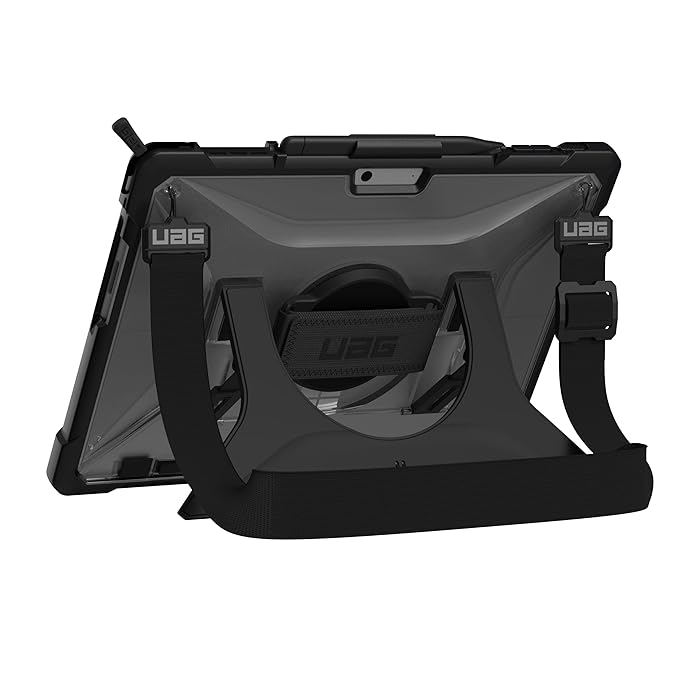 UAG Microsoft Surface Pro X Plasma Case With Handstrap & Shoulder Strap - Black