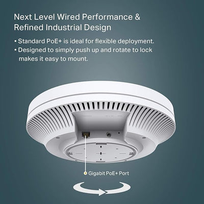 TP-Link EAP610 (AX1800) Ceiling Mount WiFi 6 Access Point - 5GHz (1201 Mbps) / Gigabit LAN