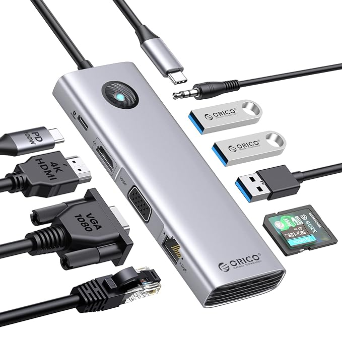 ORICO Type-C to Display Port & HDMI Adapter - Silver