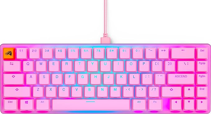 Glorious GMMK2 65% Pre-Built ANSI USA Wired RGB Mechanical Gaming Keyboard - Pink