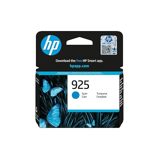 HP 925 Cyan Original Ink Cartridge - 400 Pages / Cyan / Ink Cartridge
