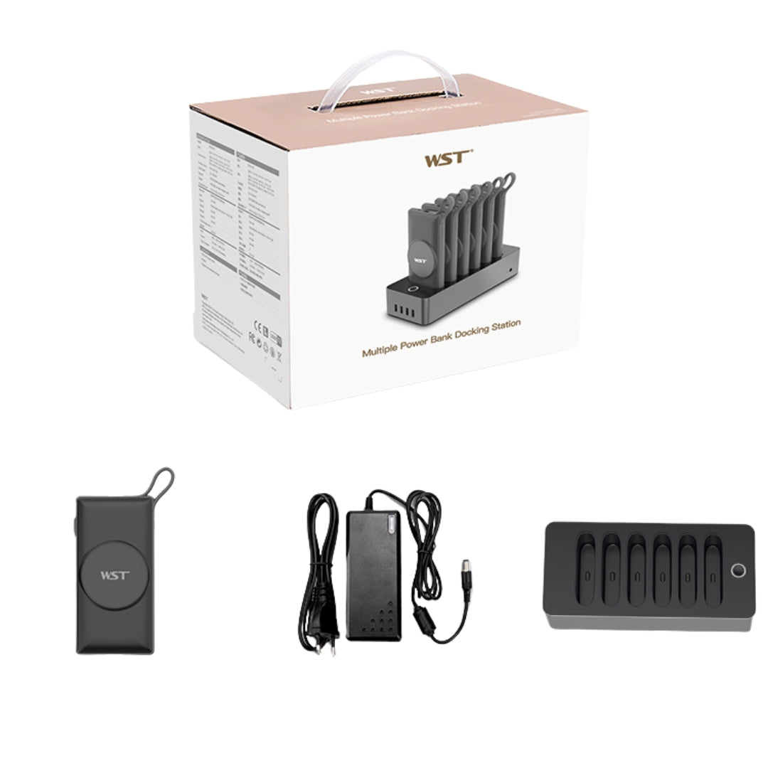 WST Magnetic Wireless Power Bank Docking Station 6 In 1 - Black