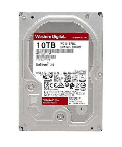 WD Red Plus Internal Drive - 10TB / 3.5-inch / SATA-III / 7200 RPM / 256MB Buffer