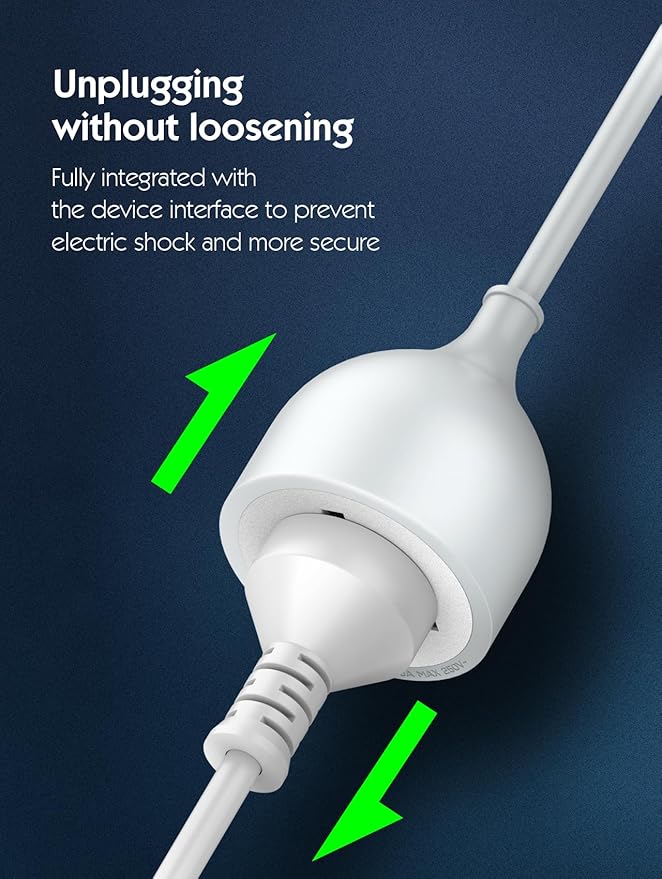 Ldnio 5M Extension Power Cord with Universal Socket 2500W  White