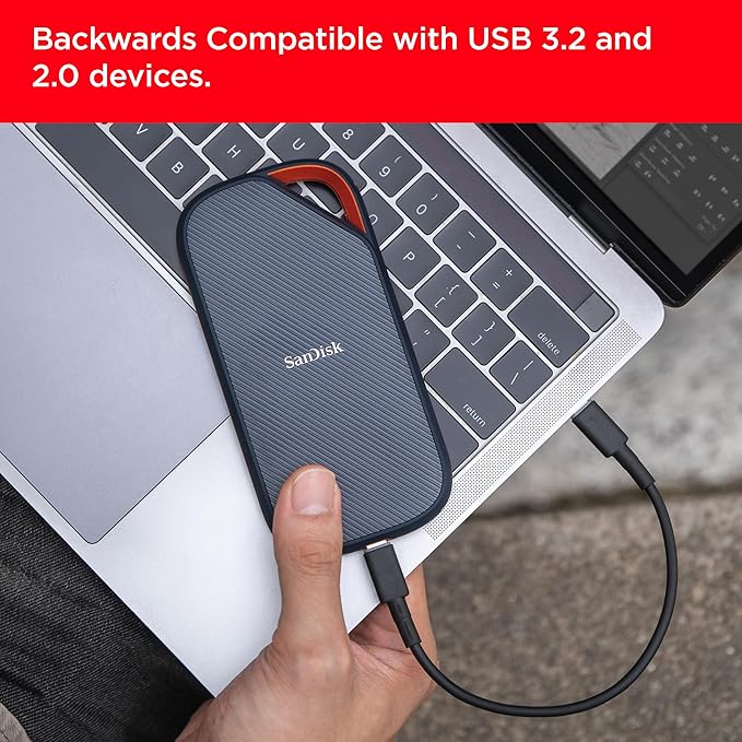 SanDisk Extreme PRO with USB4 Portable SSD - 4TB / USB-C (USB4 Gen 3x2) / Up to 3800 MB/s / External SSD (Solid State Drive)