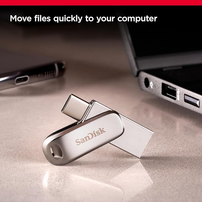 SanDisk Ultra Dual Drive Luxe - 512GB / Up to 400 MB/s / USB 3.2 Gen 1 / Type-C / Silver