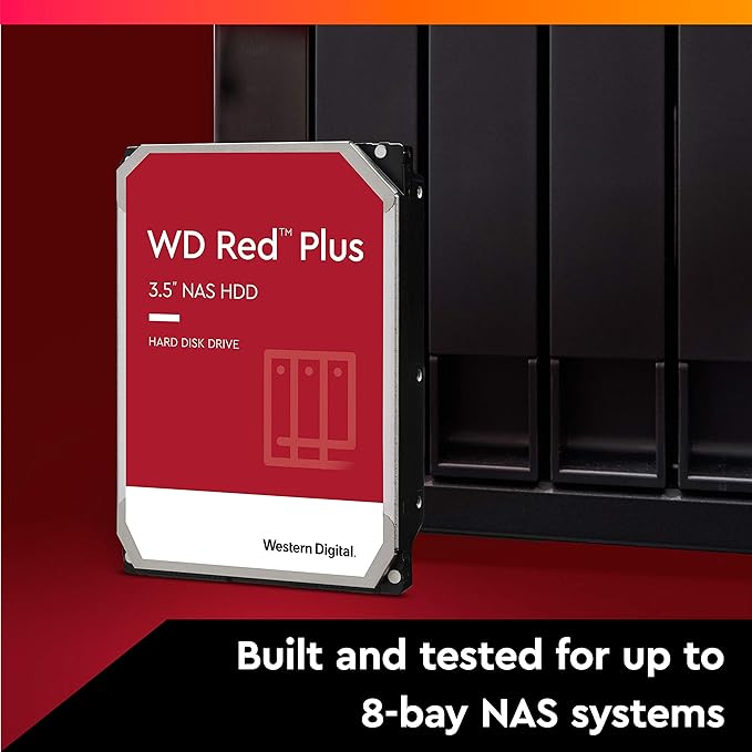WD Red Plus NAS Hard Drive - 2TB / 3.5-inch / SATA-III / 64MB Buffer