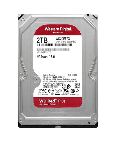 WD Red Plus NAS Hard Drive - 2TB / 3.5-inch / SATA-III / 64MB Buffer