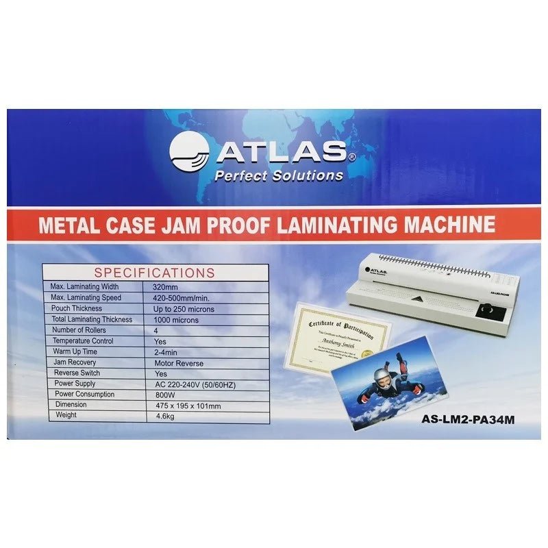Atlas Laminating Machine Jam Proof 4R 240V A3