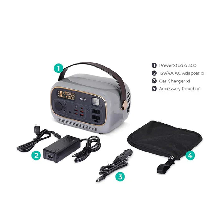 Aukey Power Studio 300 Portable Power Station 1297Wh 400W – Grey